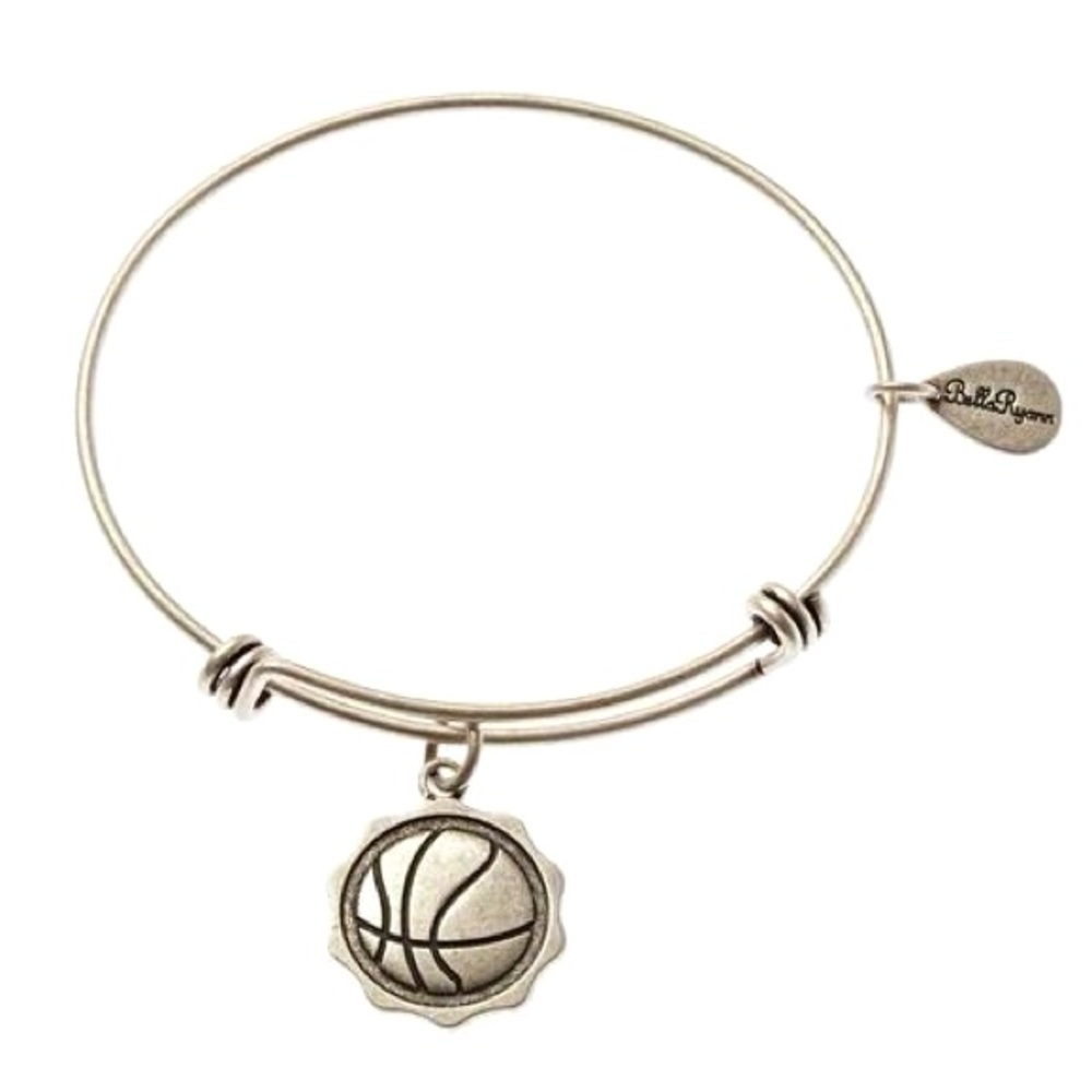 Bella Ryann Silver Basketball Charm Expandable Bangle Bracelet
